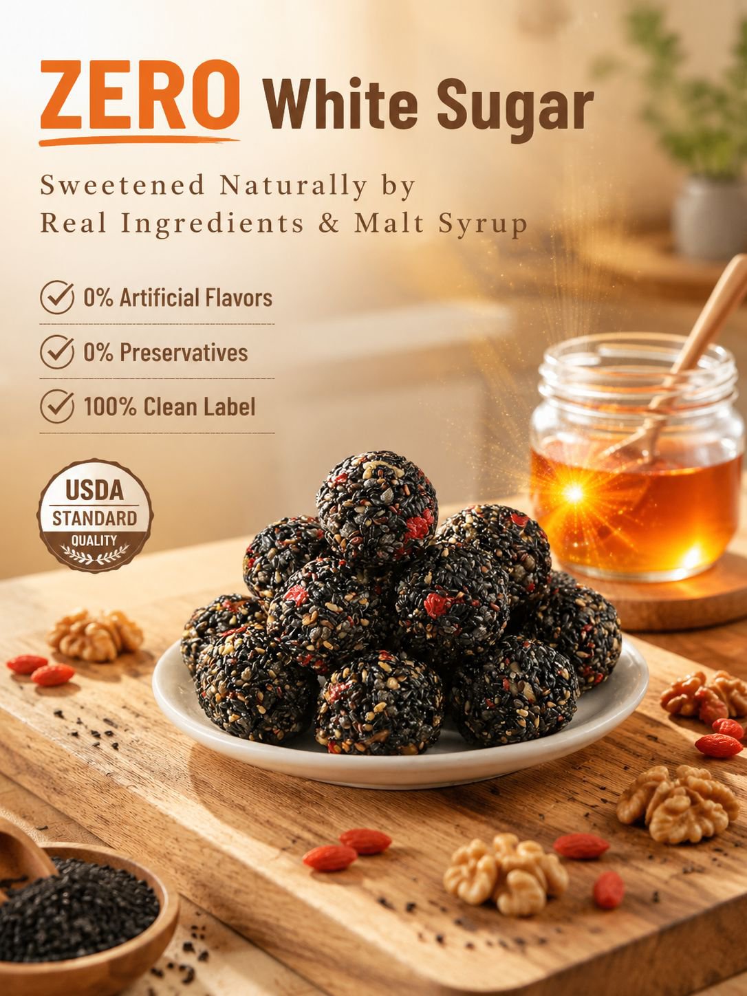 Black Sesame Walnut Date Bites-Ying
