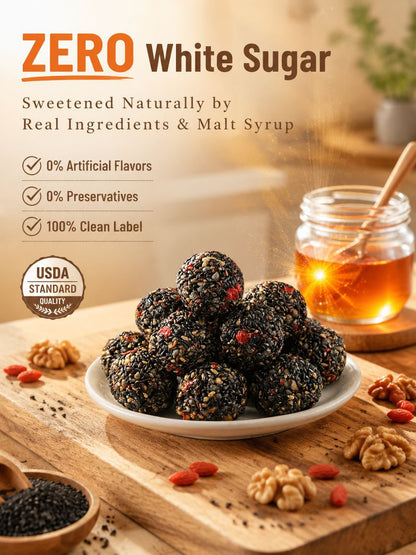 Black Sesame Walnut Date Bites-Ying