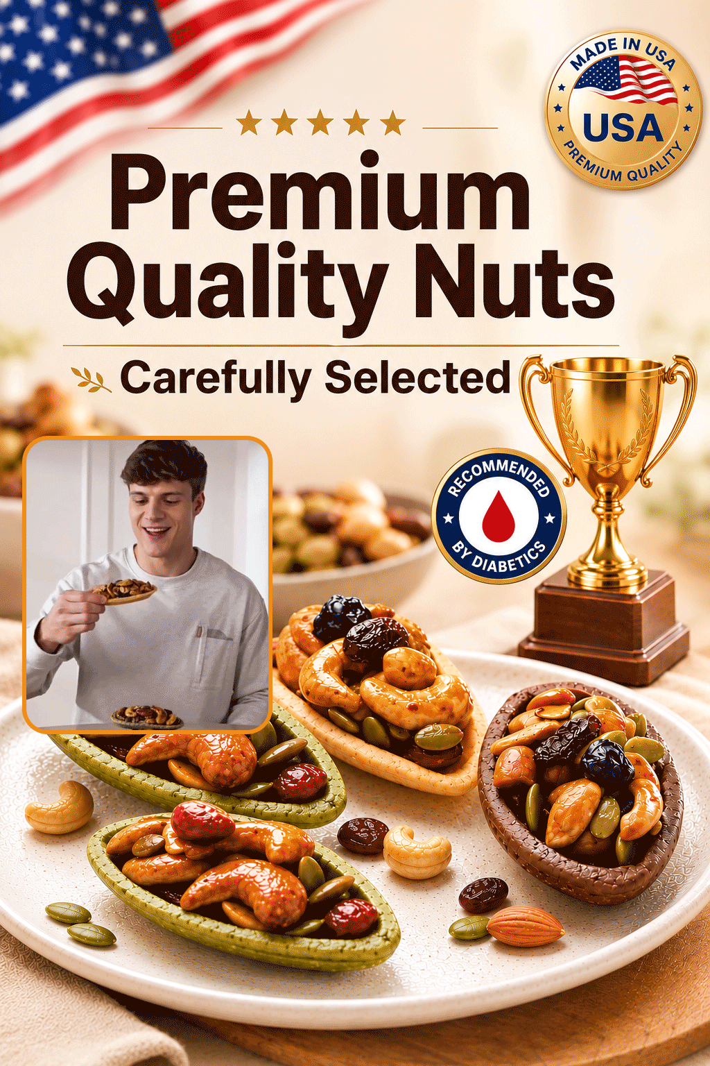 🍪Premium Crispy Almond Cashew Cookies – Roasted Nut Snack with Cocoa, Matcha & Original Flavors-Ying