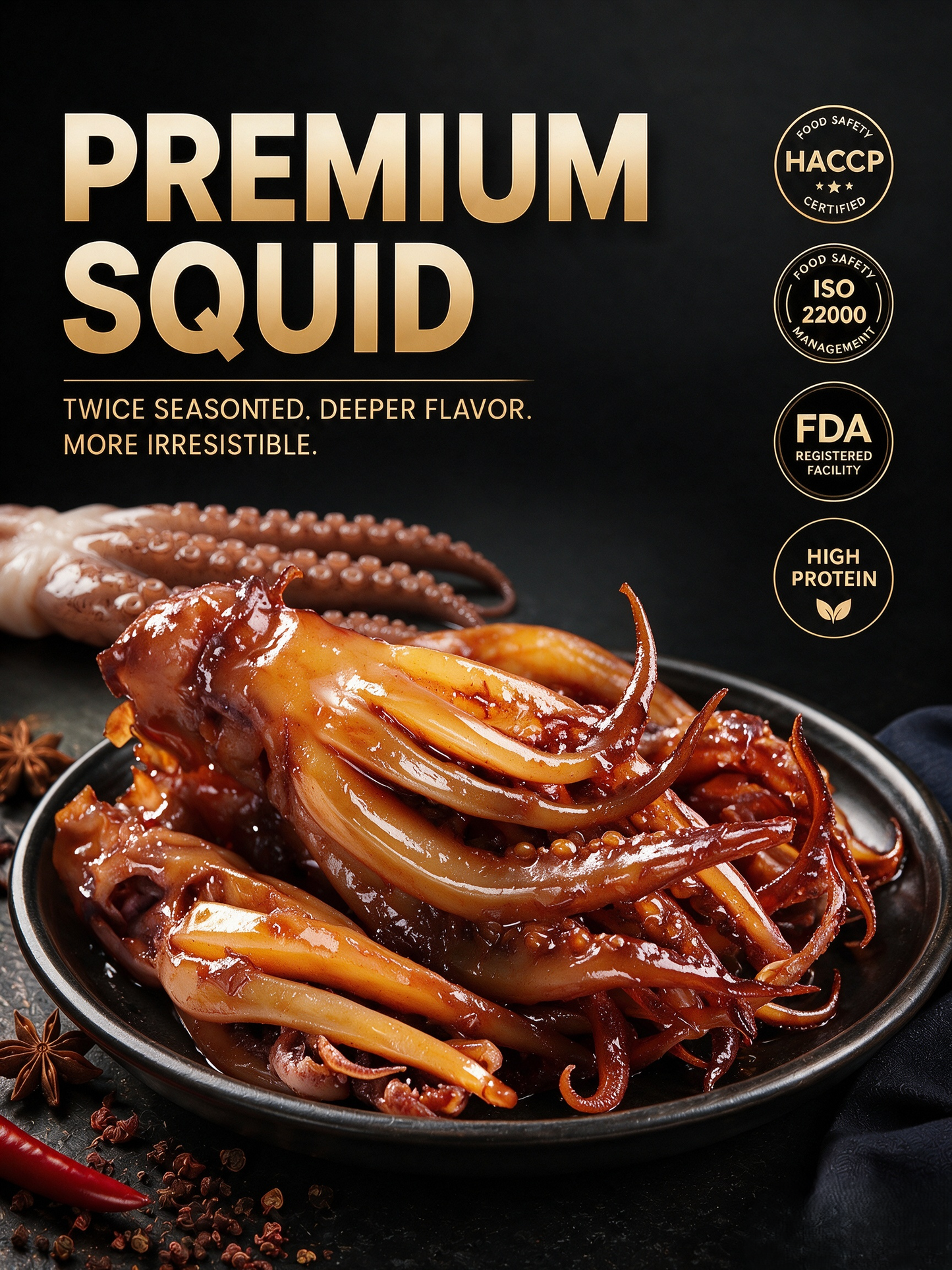 🦑BBQ Roasted Whole Squid Snack – Ready to Eat, Individually Wrapped-Ying