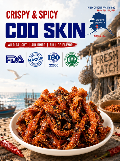 🌶️Premium Crispy Spicy Cod Skin Snack | Crunchy Seafood Chips-Ying